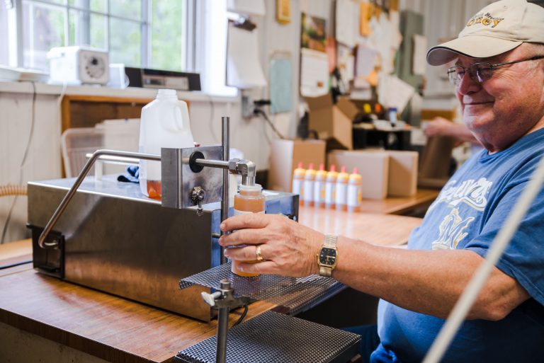 All the honey at Gentle Breeze is bottled by hand, on-site.